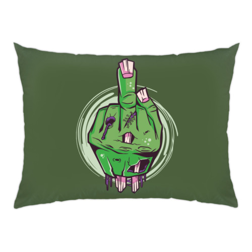 Подушка с принтом Средний палец мертвеца
