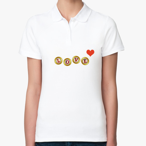 Женская рубашка поло (печать) LOVE