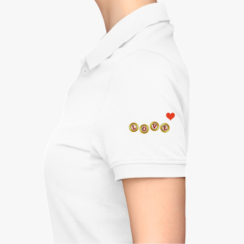 Женская рубашка поло (печать) LOVE