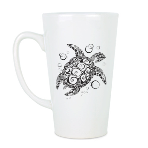 Чашка Латте с принтом черепаха