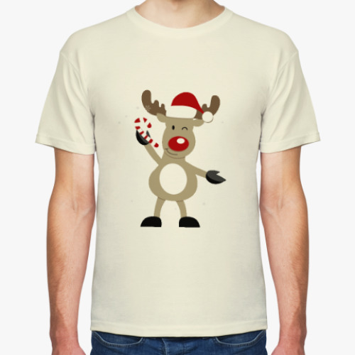 Футболка с принтом Олененок с конфетой