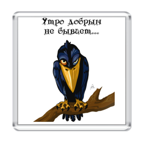 Магнит с принтом Ворон