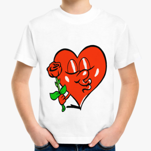 Детская футболка с принтом влюбленное сердце
