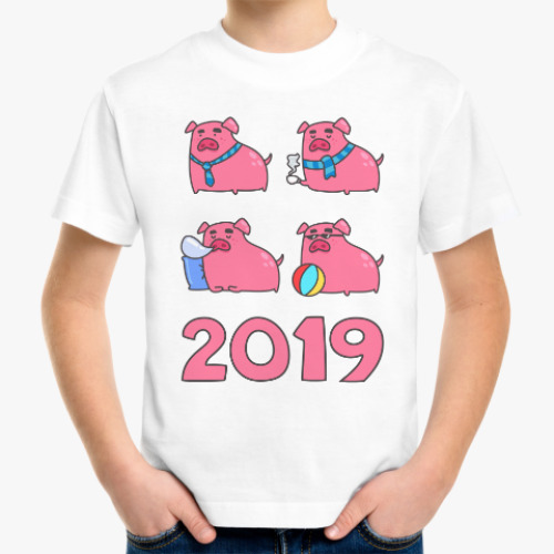 Детская футболка Свинья 2019