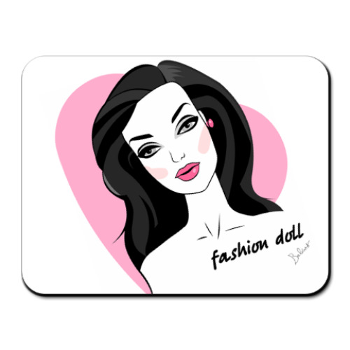 Коврик для мыши с принтом Стильная кукла
