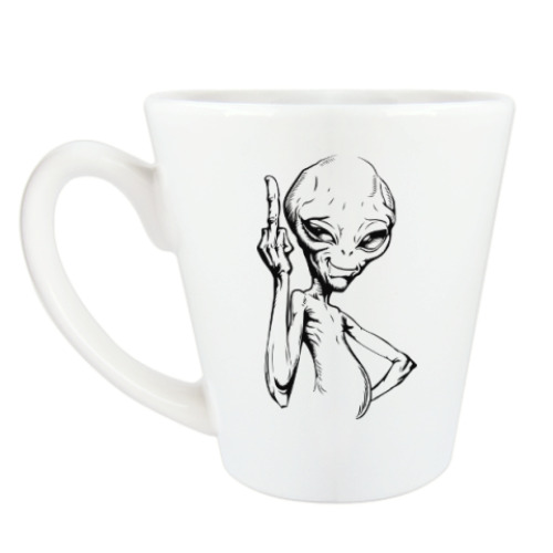Чашка Латте смешной пришелец (funny alien)