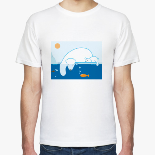 Футболка с принтом Белые медведи