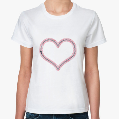 Классическая футболка Сердце на молнии