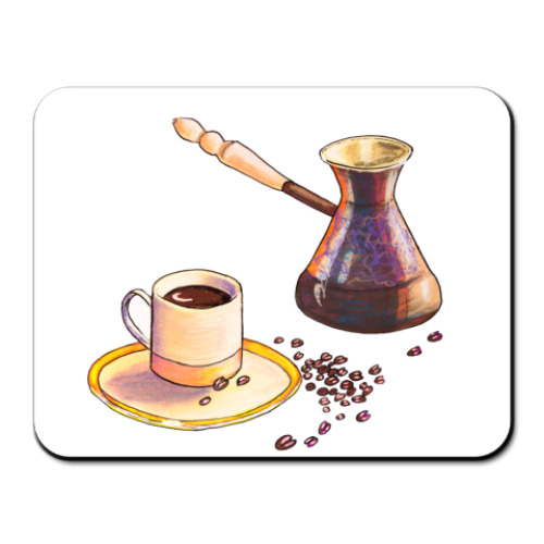 Коврик для мыши с принтом "Кофе"