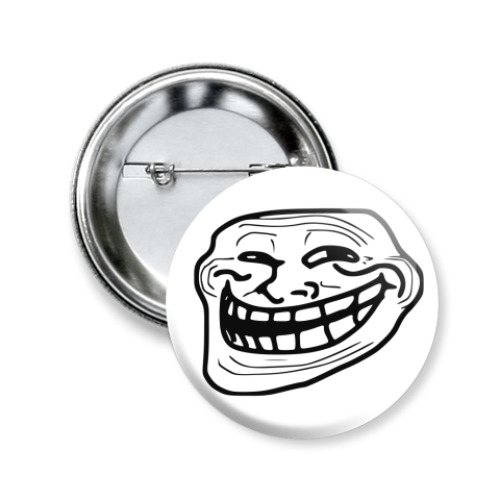 Значок 50мм с принтом Trollface