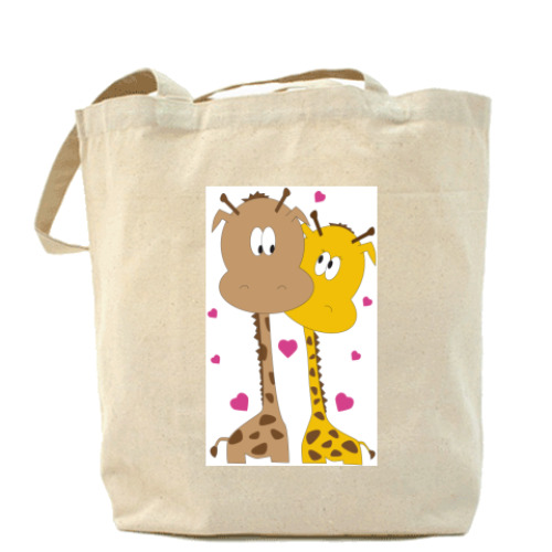 Сумка шоппер с принтом Жирафы