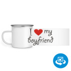 Кружка металлическая белая (круговая запечатка)