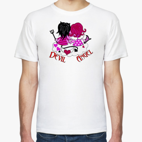 Футболка с принтом ангел и демон