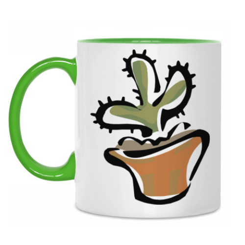 Кружка с принтом Кактус обыкновениус