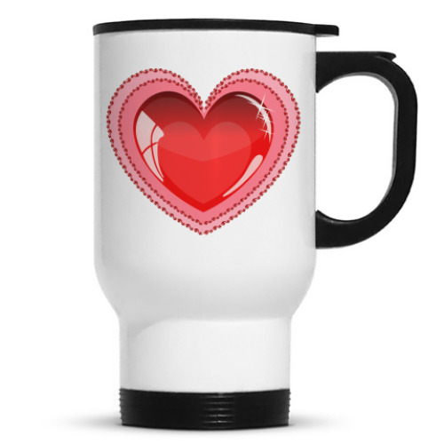 Кружка-термос с принтом сердце