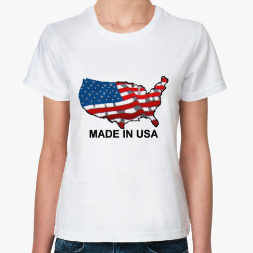Классическая футболка с принтом MADE IN USA