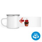 Кружка металлическая белая (круговая запечатка)