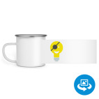 Кружка металлическая белая (круговая запечатка)