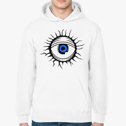 Толстовка худи с принтом Демонический глаз.