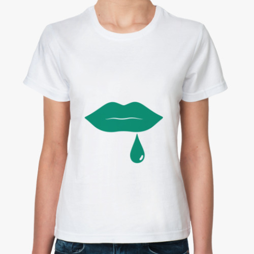 Классическая футболка с принтом Lips
