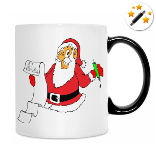 Кружка-хамелеон с принтом Дед Мороз