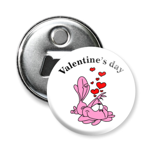 Магнит-открывашка с принтом Valentine's day Bird