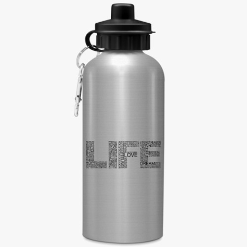 Спортивная бутылка/фляжка LIFE: жизнь из слов
