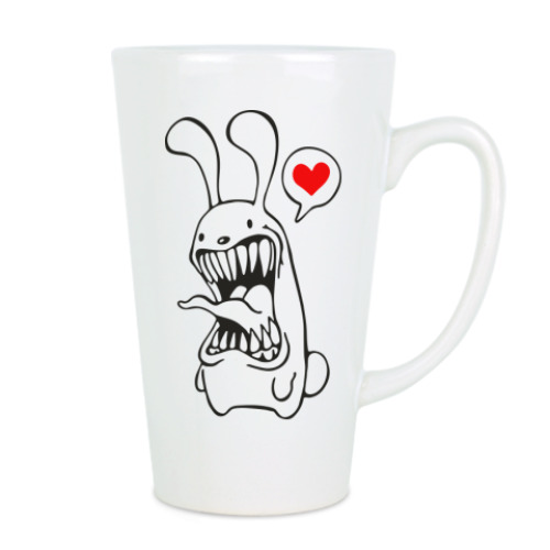 Чашка Латте с принтом Белый Кролик