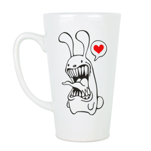Чашка Латте с принтом Белый Кролик