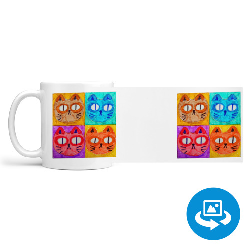 Кружка (круговая запечатка) с принтом Коты Уорхолла