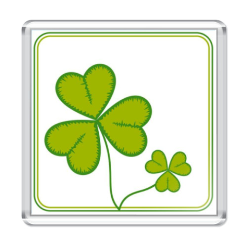 Магнит с принтом Клевер