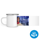 Кружка металлическая белая (круговая запечатка)