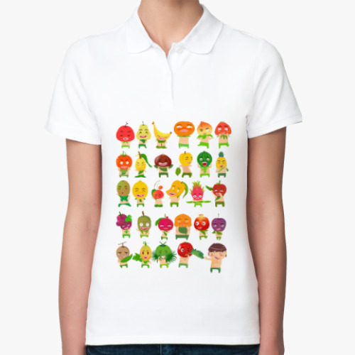 Женская рубашка поло Фрукты, Овощи и Ягоды