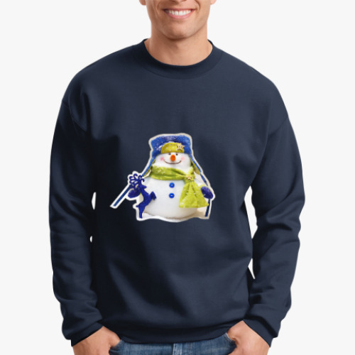 Свитшот с принтом Добрый и пушистый снеговик