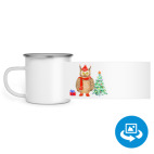 Кружка металлическая белая (круговая запечатка)