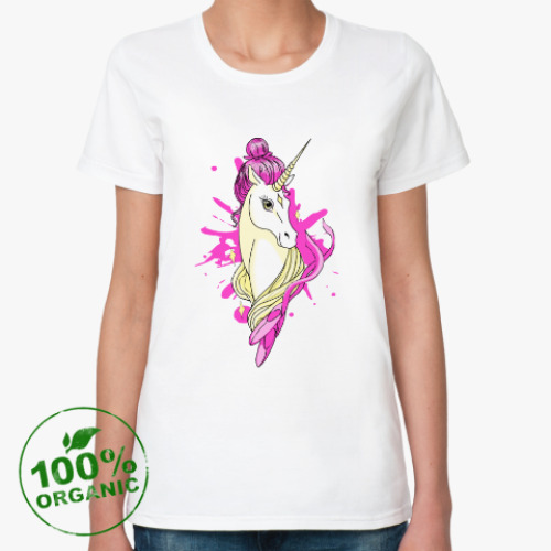 Женская футболка из органик-хлопка Единорог Балерина