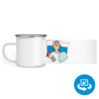 Кружка металлическая белая (круговая запечатка)