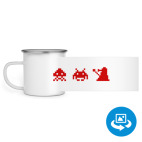 Кружка металлическая белая (круговая запечатка)