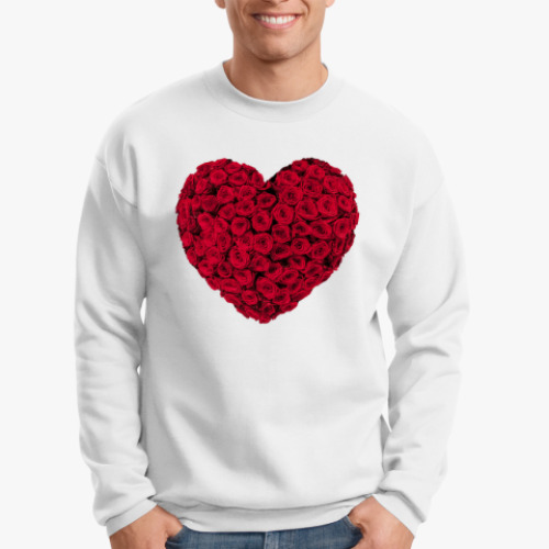 Свитшот с принтом Сердце из роз