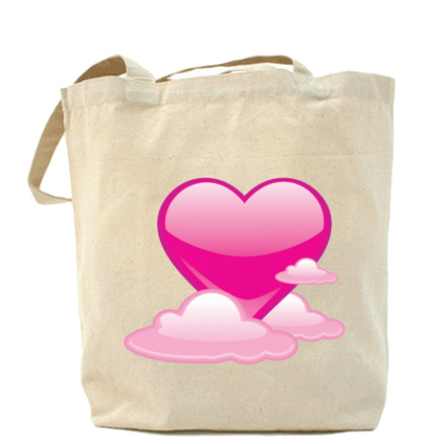 Сумка шоппер с принтом Сердце