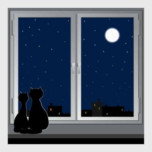 Постер Кошки на окне.