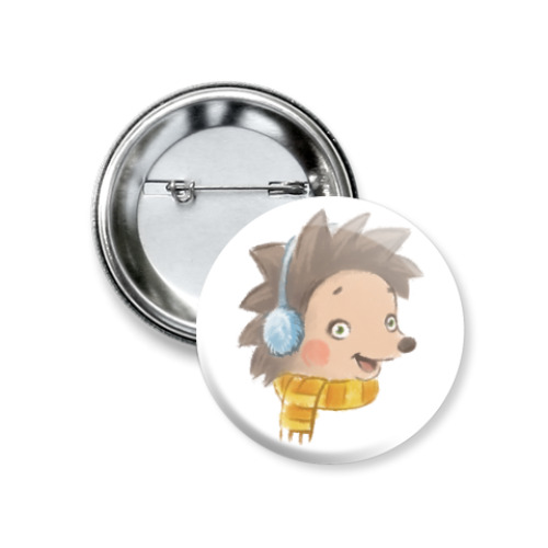 Значок 37мм с принтом Ёжик