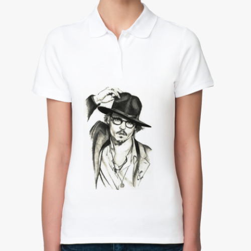 Женская рубашка поло Джонни Депп (рисунок)