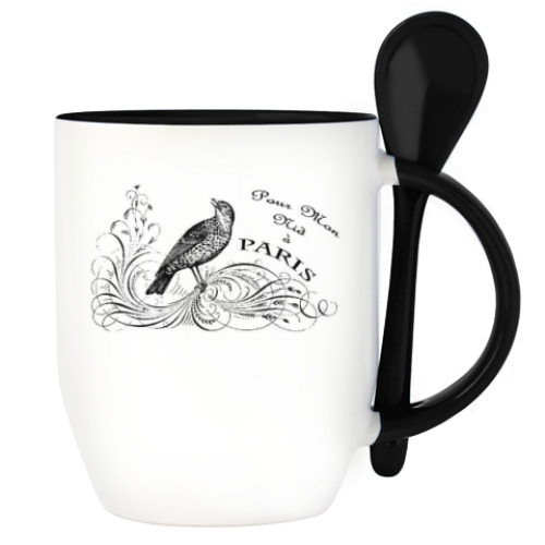 Кружка с ложкой Винтаж