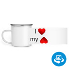 Кружка металлическая белая (круговая запечатка)