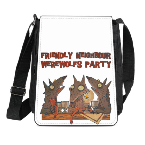 Сумка-планшет с принтом Вечеринка обортней