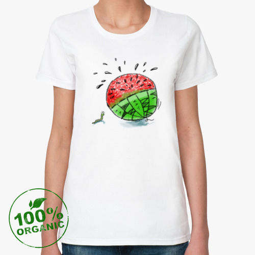 Женская футболка из органик-хлопка Сочный арбуз