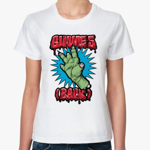 Классическая футболка с принтом Zombie