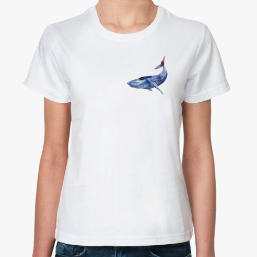 Классическая футболка Акварельный кит