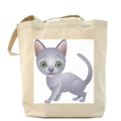 Сумка шоппер с принтом кошка